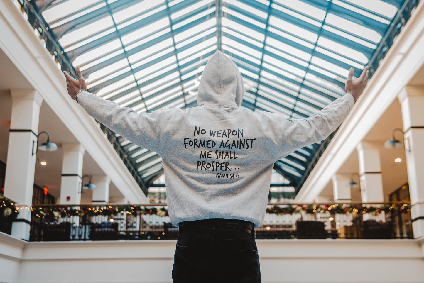 Covered By God Collegiate Grey Hoodie