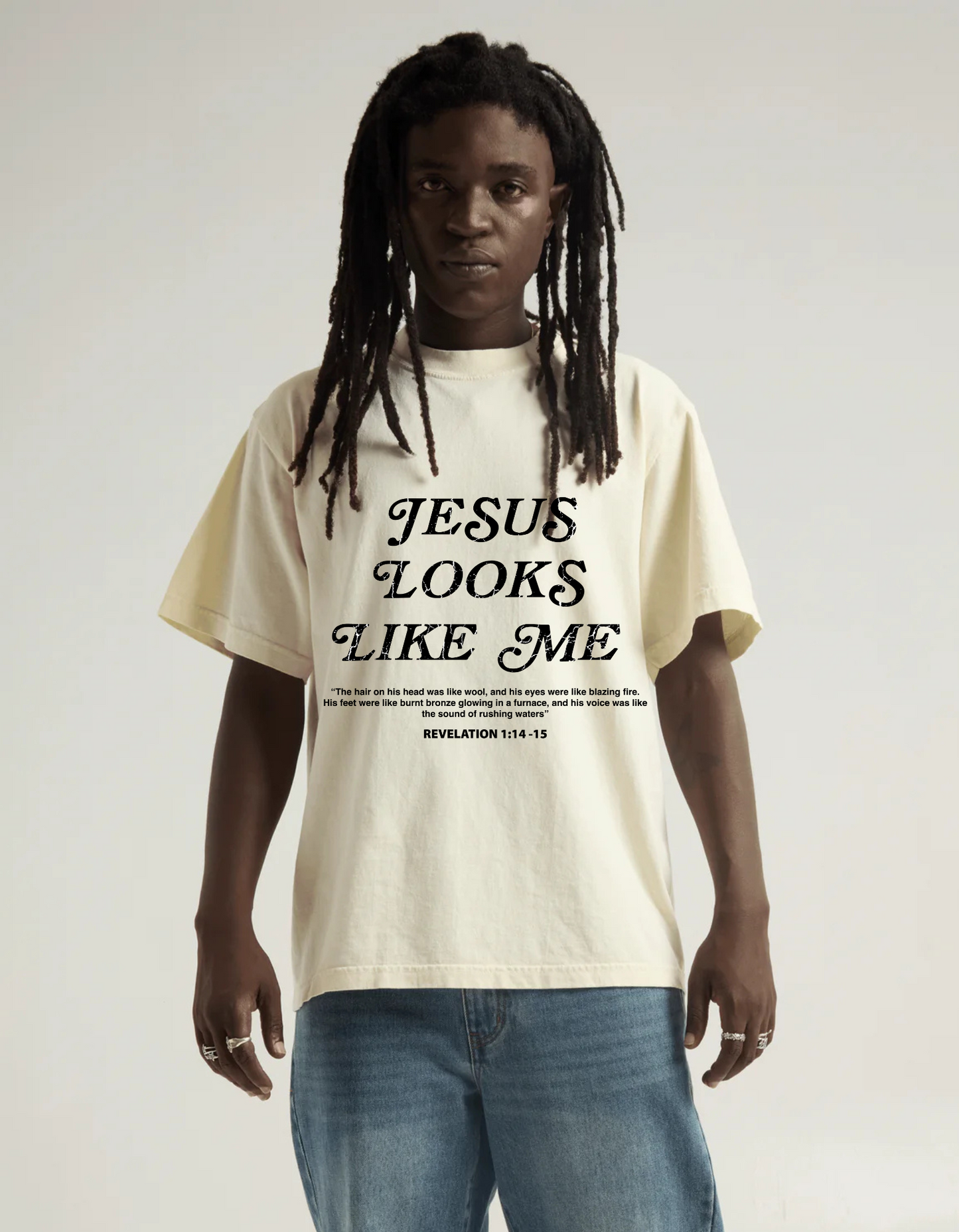 Jesus Looks Like Me Cream Heavyweight T-Shirt