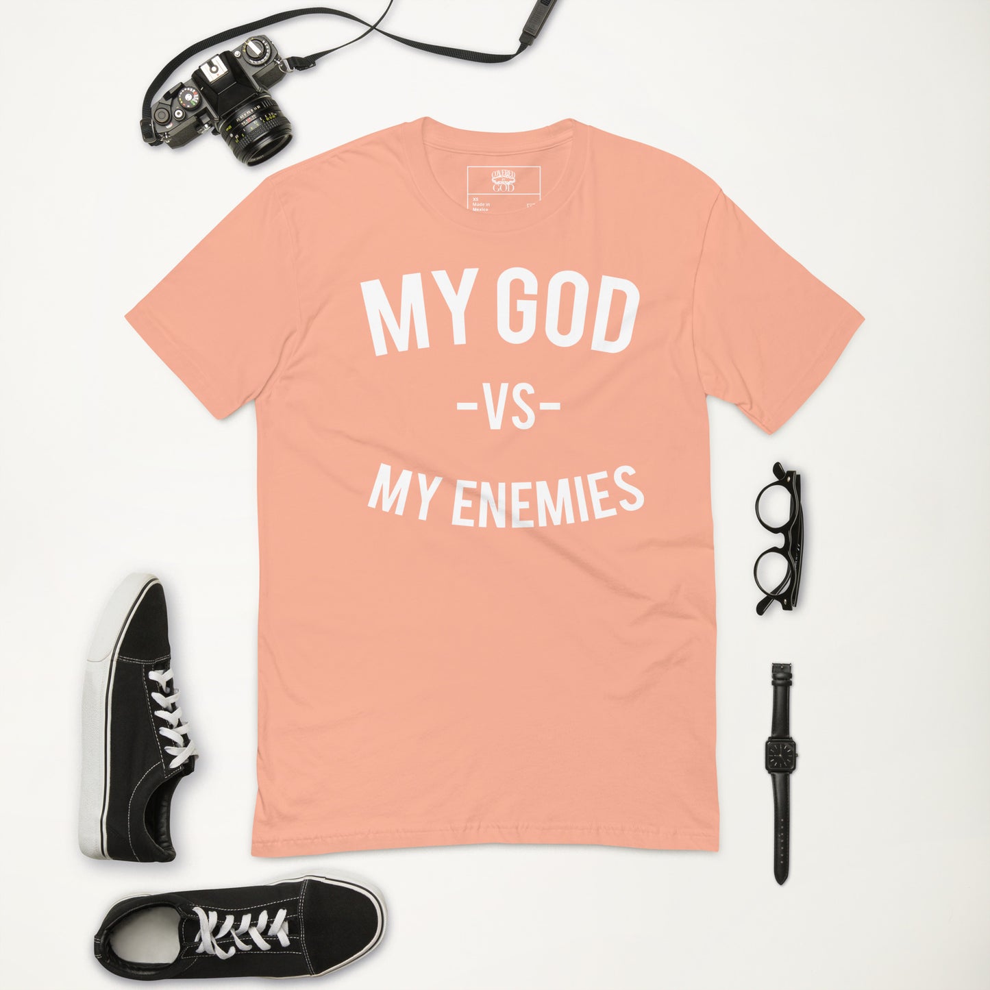 Classic My God VS My Enemies Peach T-Shirt