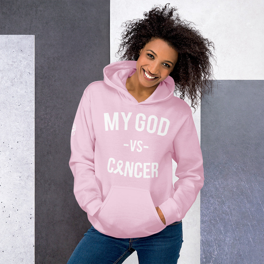 My God Vs Cancer Pink Hoodie