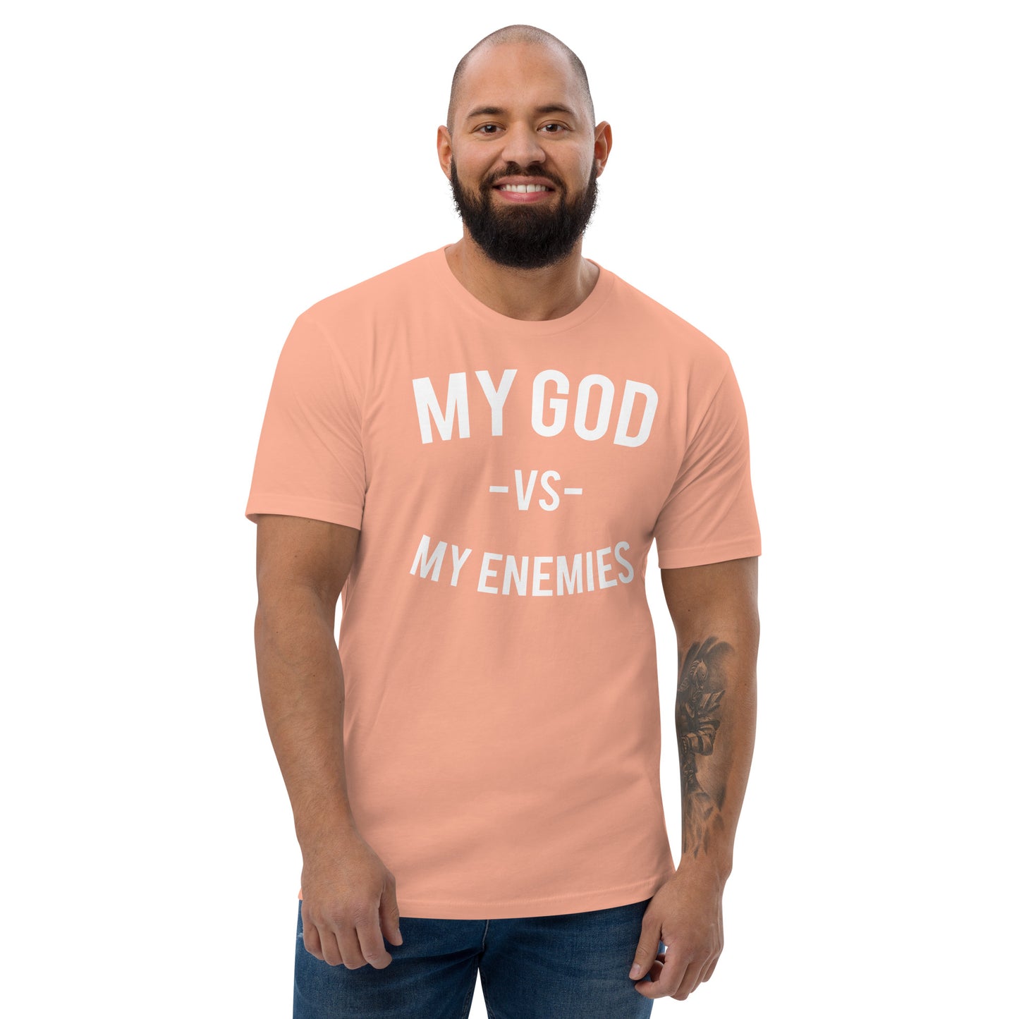 Classic My God VS My Enemies Peach T-Shirt